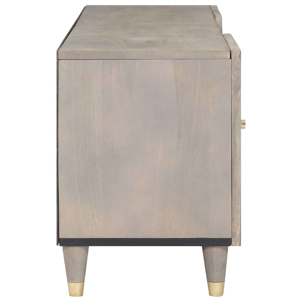 TV-kast Grijs en Goud 105 x 33.5 x 46 cm Massief mangohout