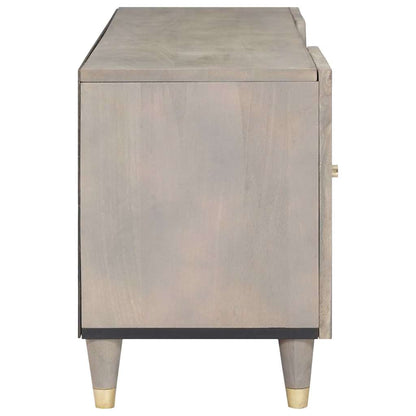 TV-kast Grijs en Goud 105 x 33.5 x 46 cm Massief mangohout