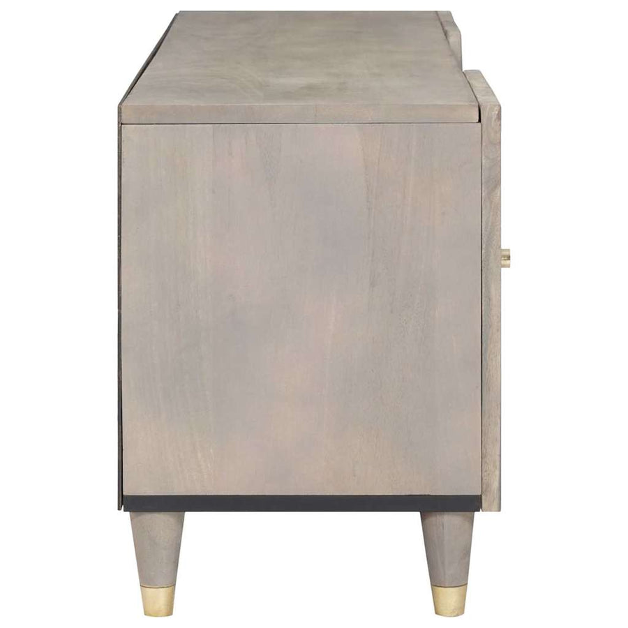 TV-kast Grijs en Goud 105 x 33.5 x 46 cm Massief mangohout