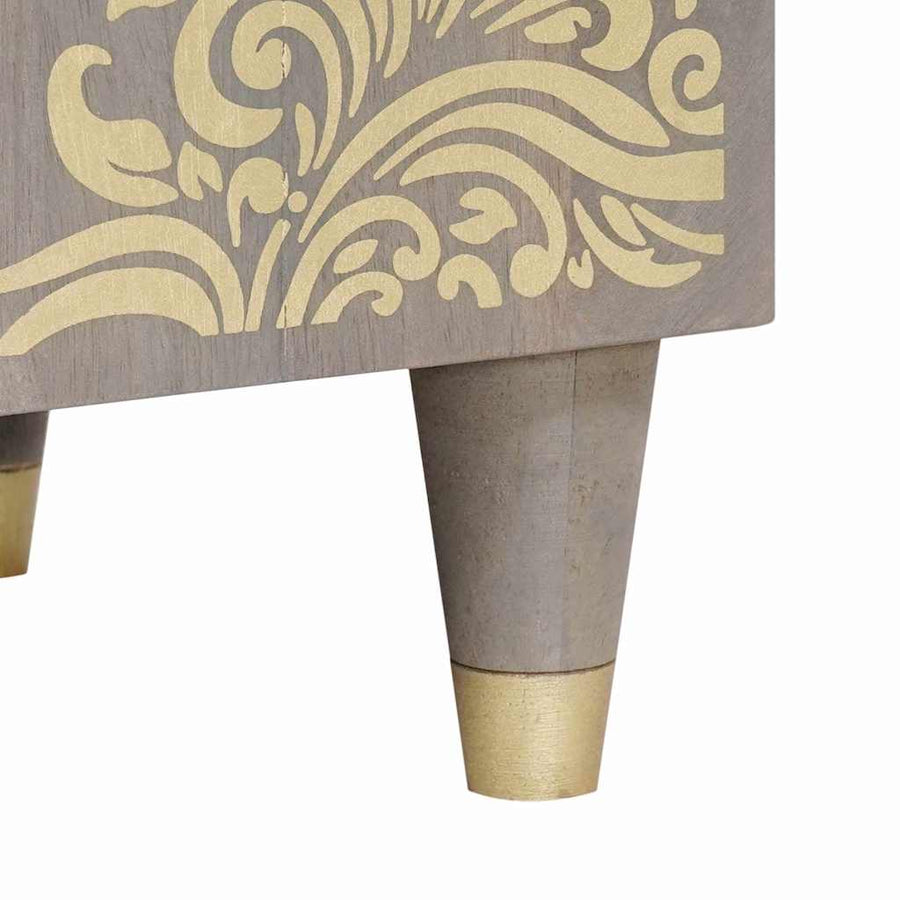 TV-kast met plank Grijs 80 x 33 x 46 cm Massief Mango Hout