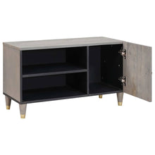 TV-kast met plank Grijs 80 x 33 x 46 cm Massief Mango Hout