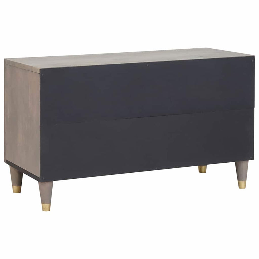 TV-kast met plank Grijs 80 x 33 x 46 cm Massief Mango Hout