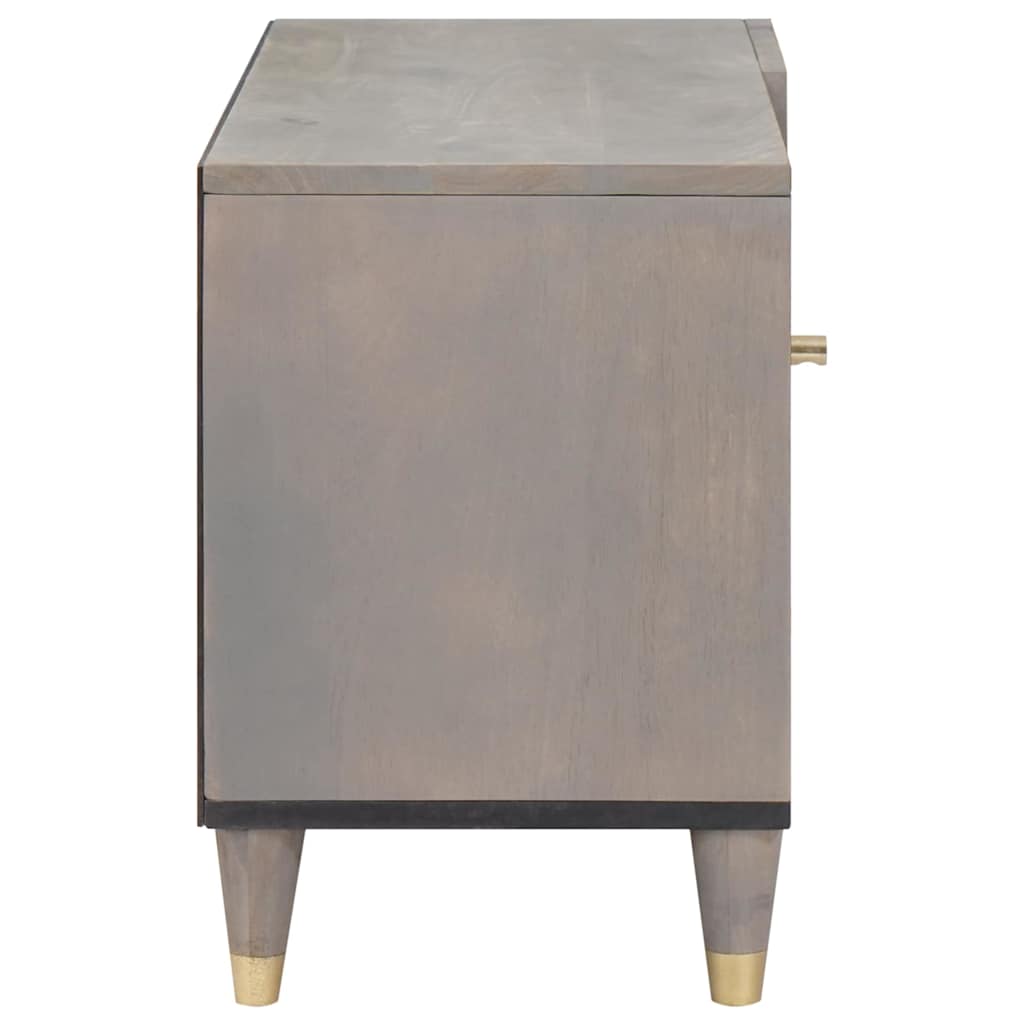 TV-kast met plank Grijs 80 x 33 x 46 cm Massief Mango Hout