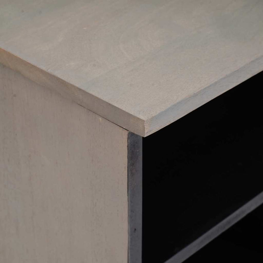 TV-kast met lade Grijs 100 x 33 x 46 cm Massief Mango Hout