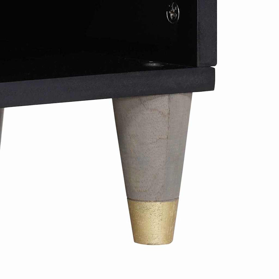 TV-kast met lade Grijs 100 x 33 x 46 cm Massief Mango Hout