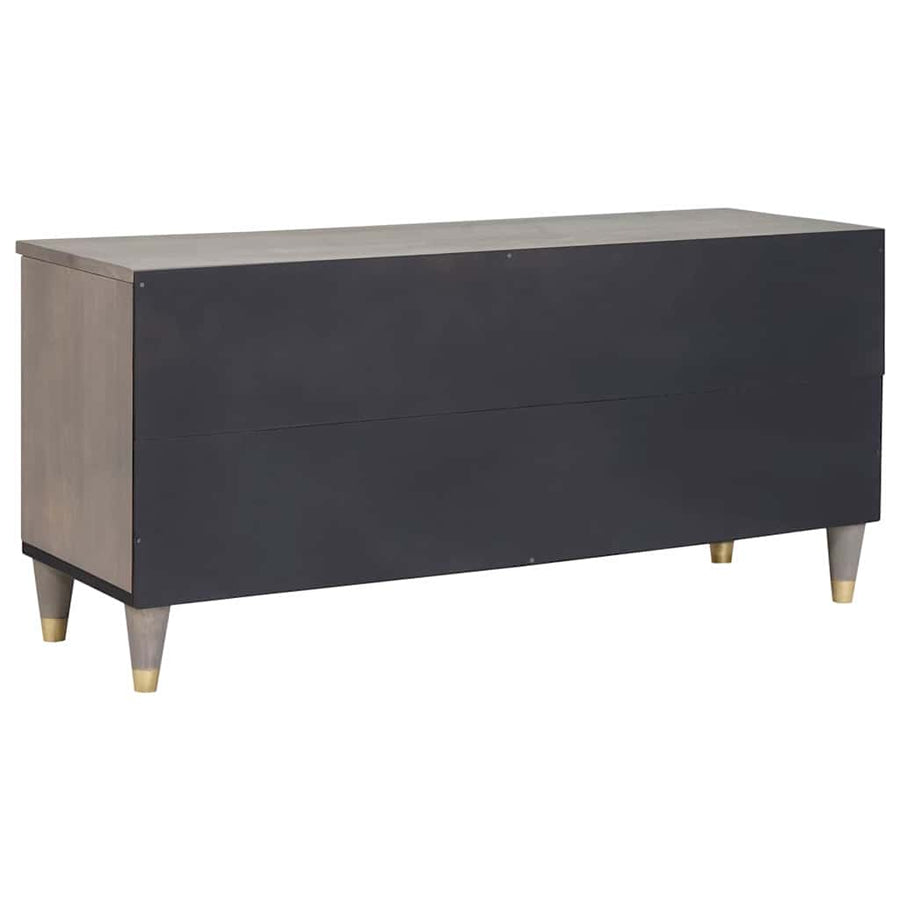 TV-kast met lade Grijs 100 x 33 x 46 cm Massief Mango Hout