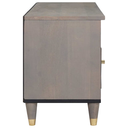 TV-kast met lade Grijs 100 x 33 x 46 cm Massief Mango Hout