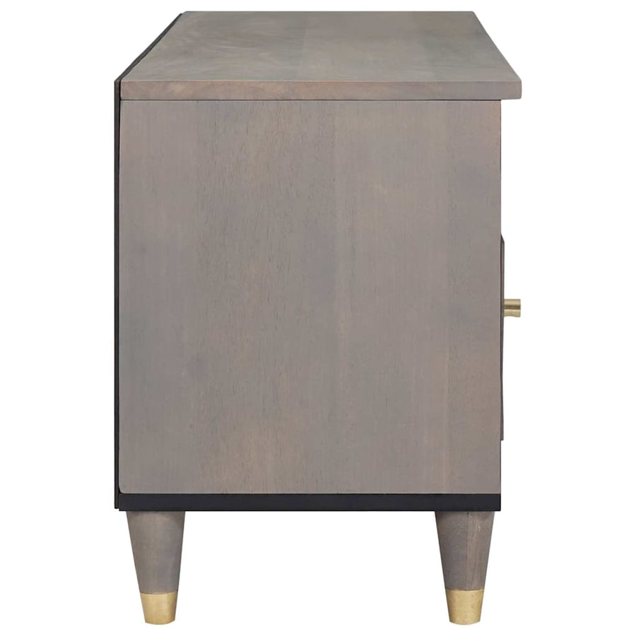 TV-kast met lade Grijs 100 x 33 x 46 cm Massief Mango Hout