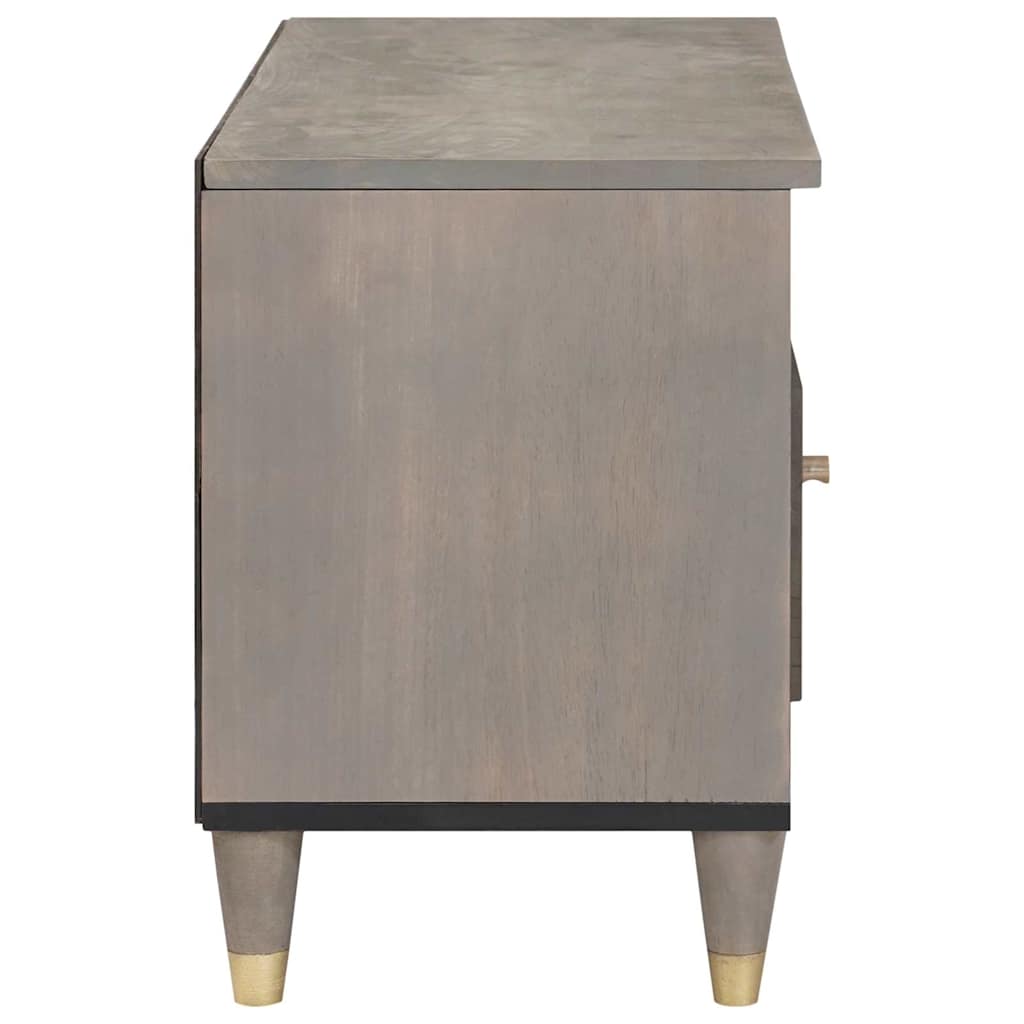 TV-kast Grijs en Goud 80 x 33.5 x 46 cm Massief mangohout