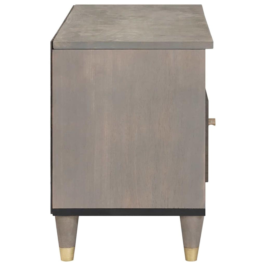 TV-kast Grijs en Goud 80 x 33.5 x 46 cm Massief mangohout