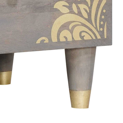 TV-kast met lade Grijs 100 x 33 x 46 cm Massief Mango Hout