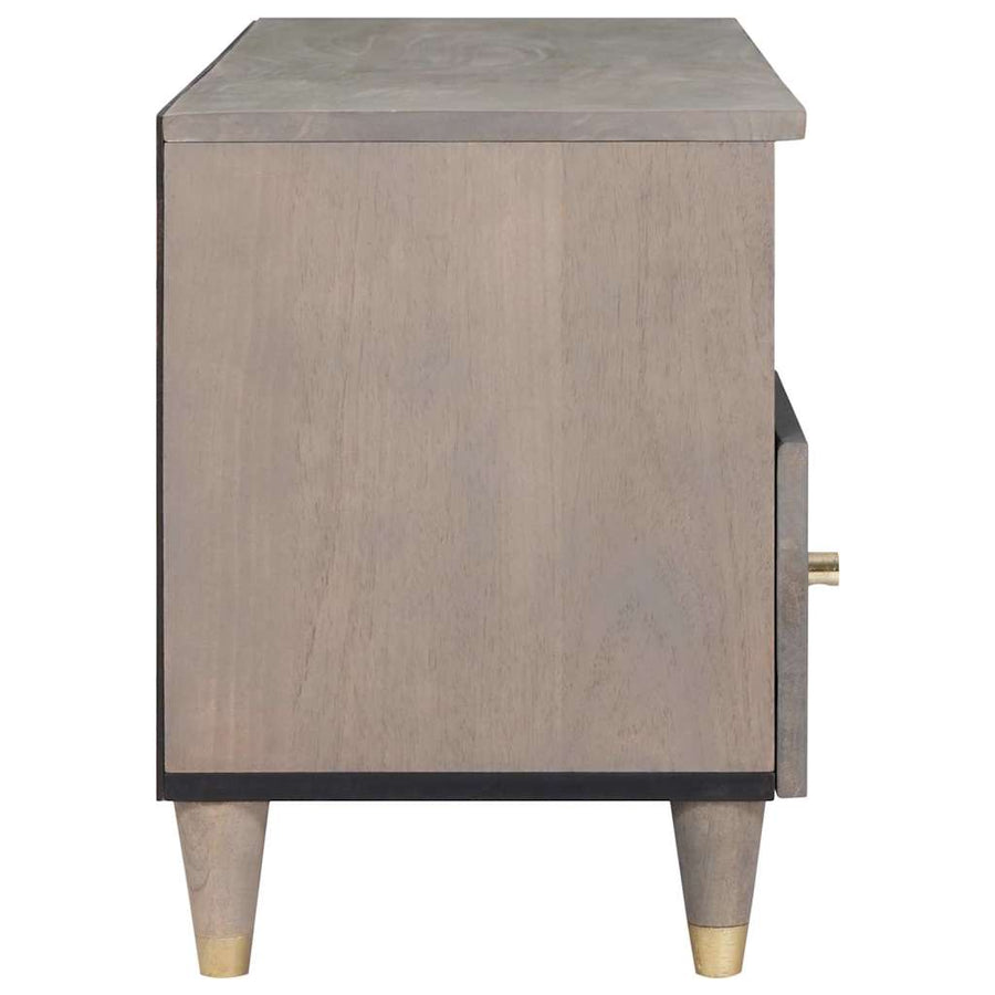 TV-kast met lade Grijs 100 x 33 x 46 cm Massief Mango Hout