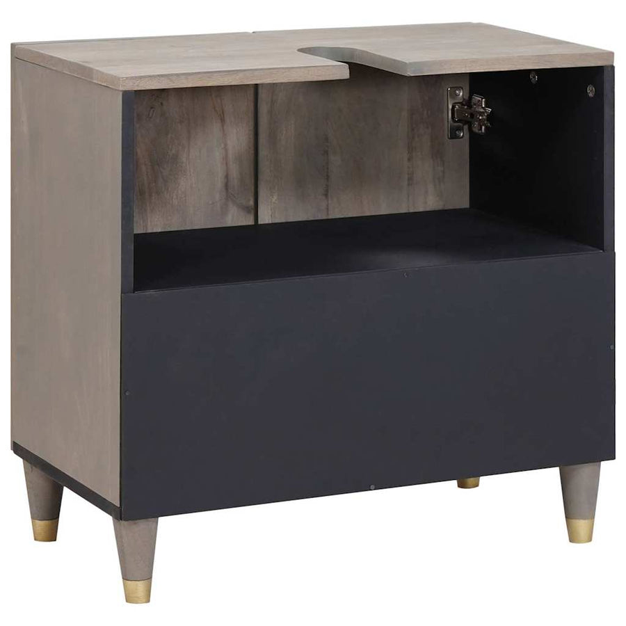 Wastafelkast Grijs 62 x 33 x 58 cm Massief Mango Hout