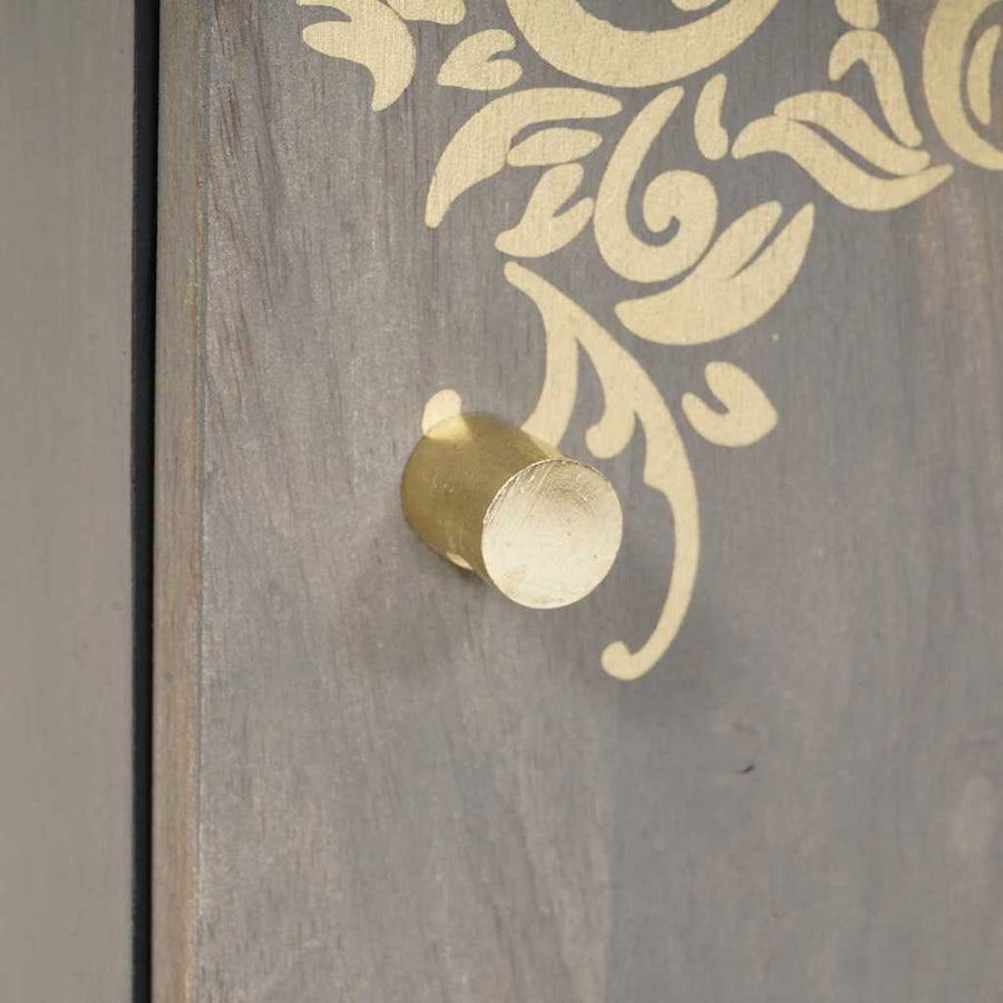 Wandkast met opslag Grijs 38 x 33 x 48 cm Massief Mango Hout