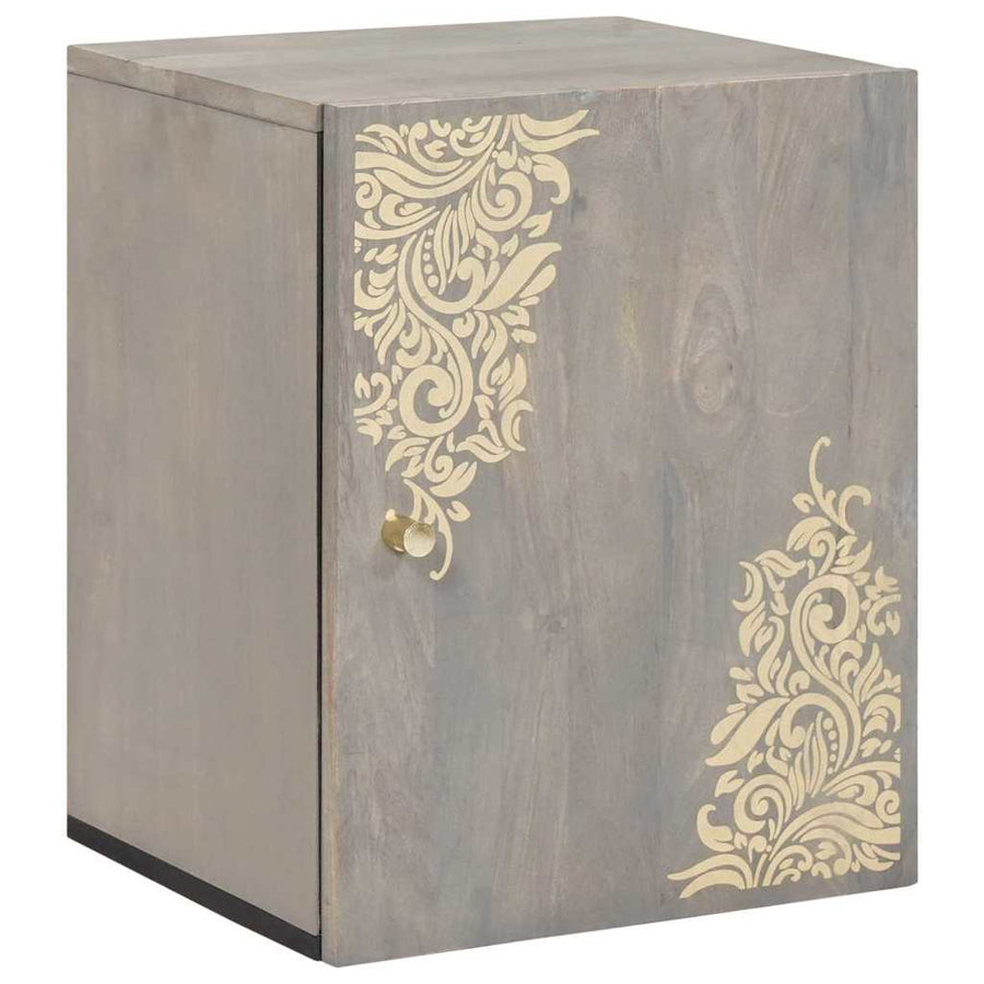 Wandkast met opslag Grijs 38 x 33 x 48 cm Massief Mango Hout
