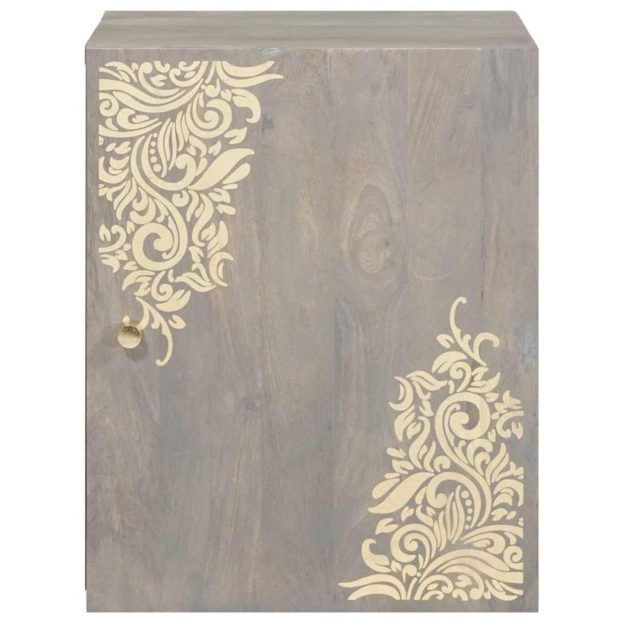 Wandkast met opslag Grijs 38 x 33 x 48 cm Massief Mango Hout