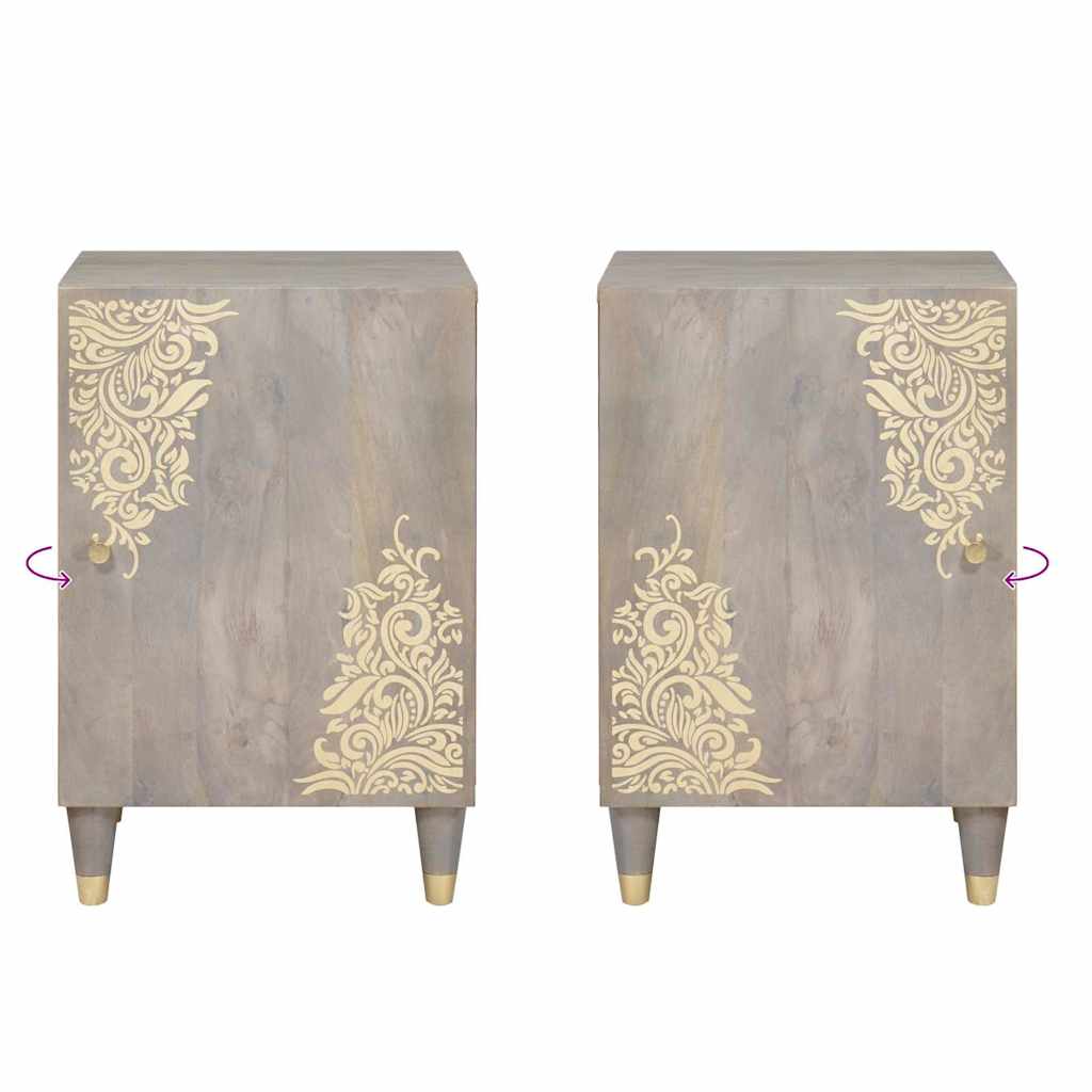 Badkamerkast Grijs 38 x 33 x 58 cm Massief Mango Hout