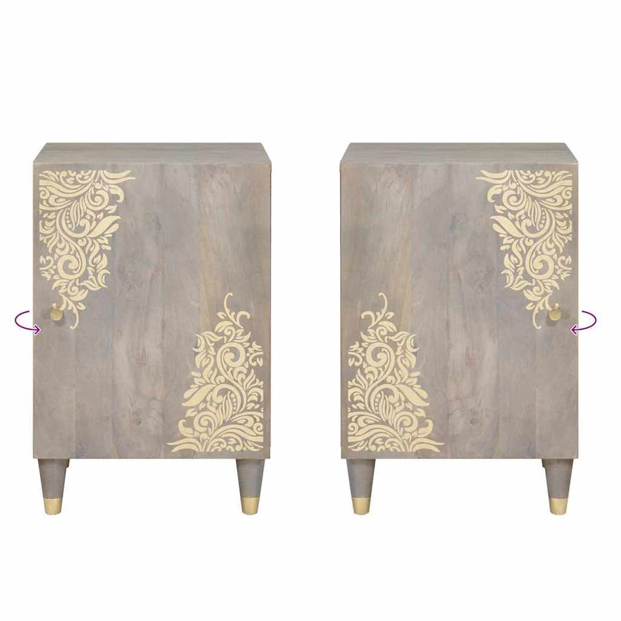 Badkamerkast Grijs 38 x 33 x 58 cm Massief Mango Hout