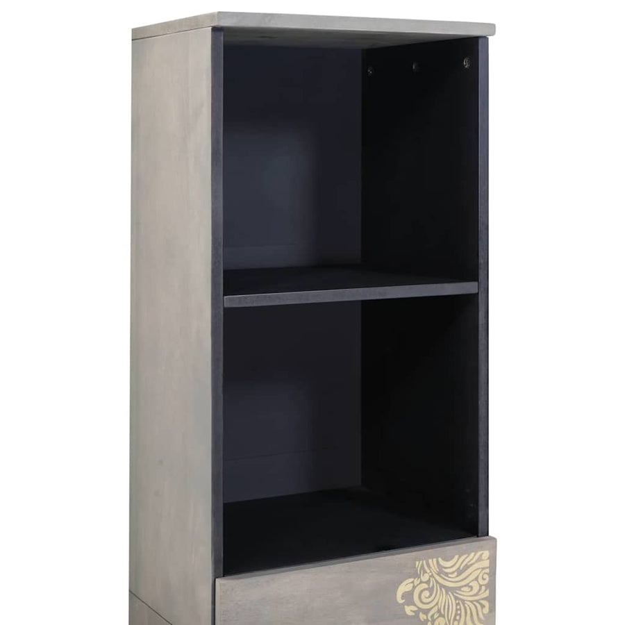 Badkamerkast met lade Grijs 38 x 33 x 160 cm Massief Mango Hout
