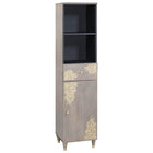 Bathroom Cabinet with Drawer Grey 38 x 33 x 160 cm Solid Mango Wood
