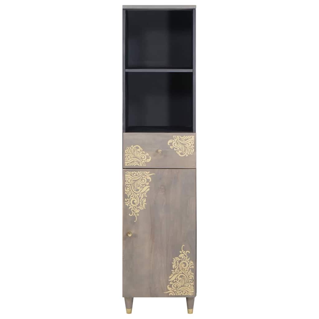 Badkamerkast met lade Grijs 38 x 33 x 160 cm Massief Mango Hout