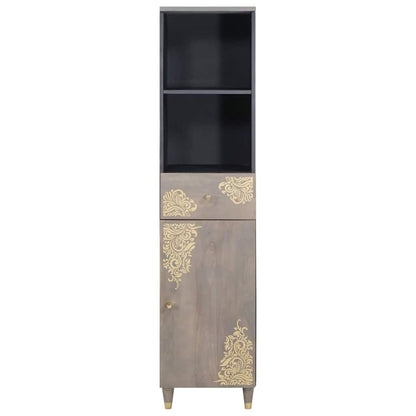 Badkamerkast met lade Grijs 38 x 33 x 160 cm Massief Mango Hout