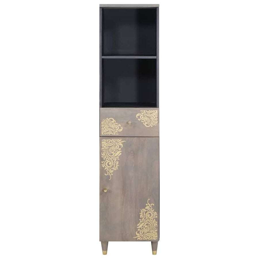 Badkamerkast met lade Grijs 38 x 33 x 160 cm Massief Mango Hout
