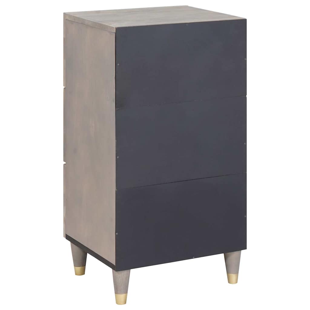 Dressoir Grijs en Goud 40 x 33 x 75 cm Massief Mango Hout