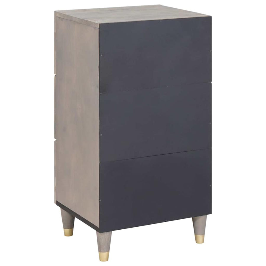 Dressoir Grijs en Goud 40 x 33 x 75 cm Massief Mango Hout