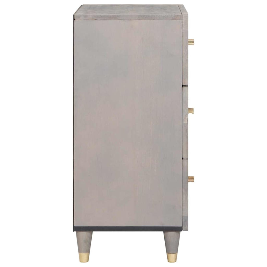 Dressoir Grijs en Goud 40 x 33 x 75 cm Massief Mango Hout
