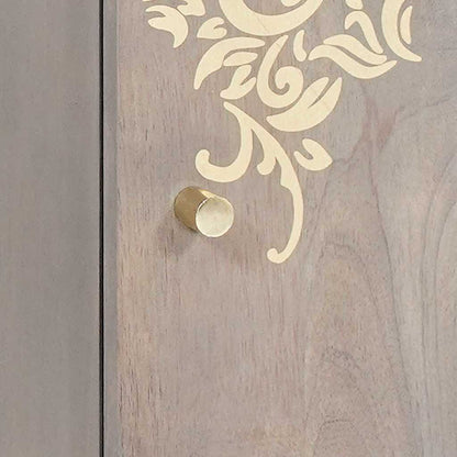 Dressoir Grijs en Goud 40 x 33 x 75 cm Massief Mango Hout