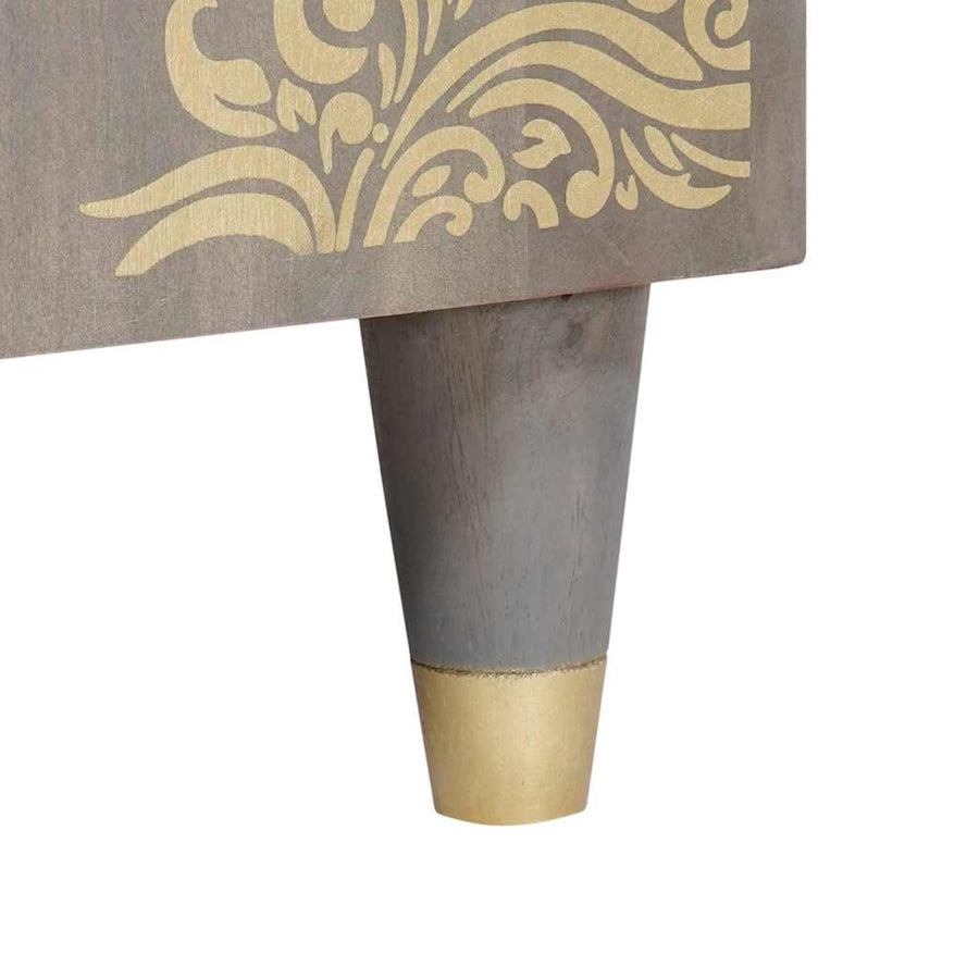 Dressoir Grijs en Goud 40 x 33 x 75 cm Massief Mango Hout