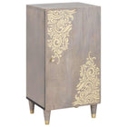 Sideboard Grey and Gold 40 x 33 x 75 cm Solid Mango Wood
