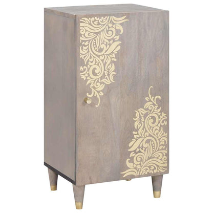 Dressoir Grijs en Goud 40 x 33 x 75 cm Massief Mango Hout