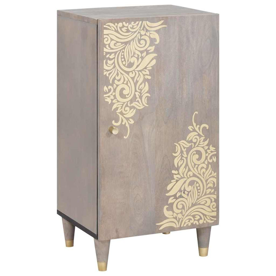 Dressoir Grijs en Goud 40 x 33 x 75 cm Massief Mango Hout