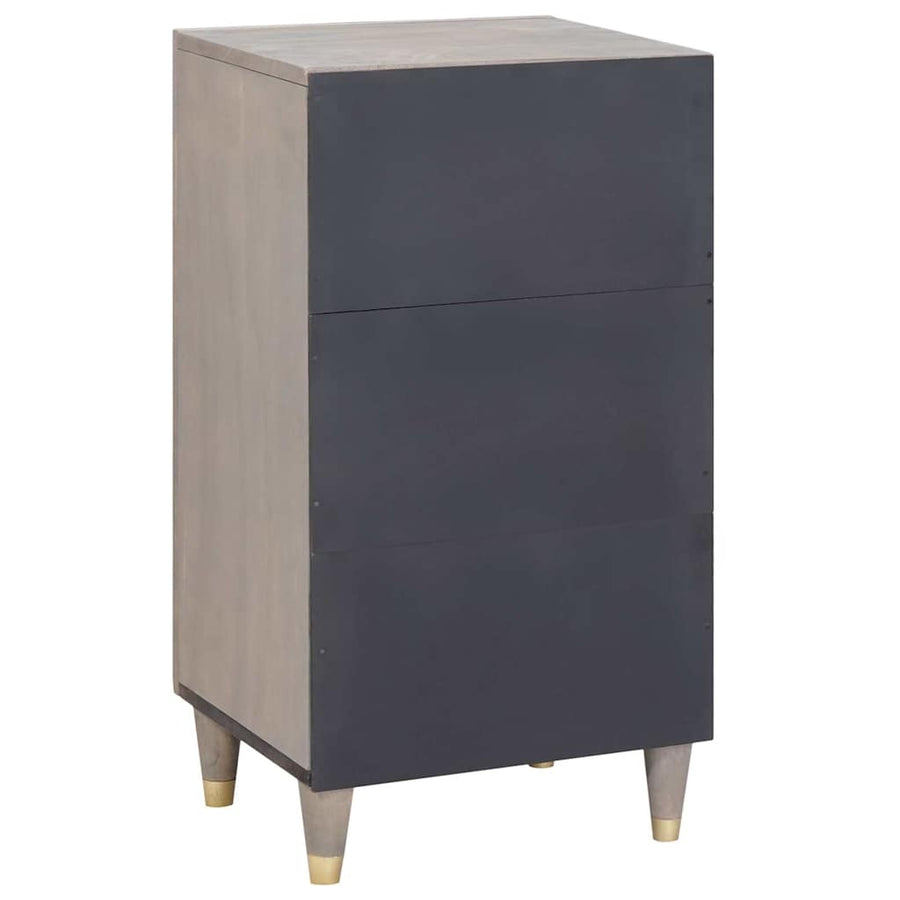 Dressoir Grijs en Goud 40 x 33 x 75 cm Massief Mango Hout