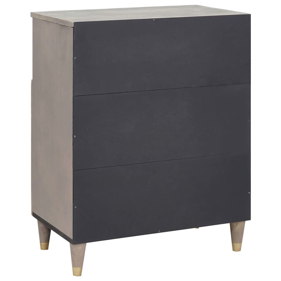 Dressoir Grijs en Goud 60 x 33 x 75 cm Massief Mango Hout