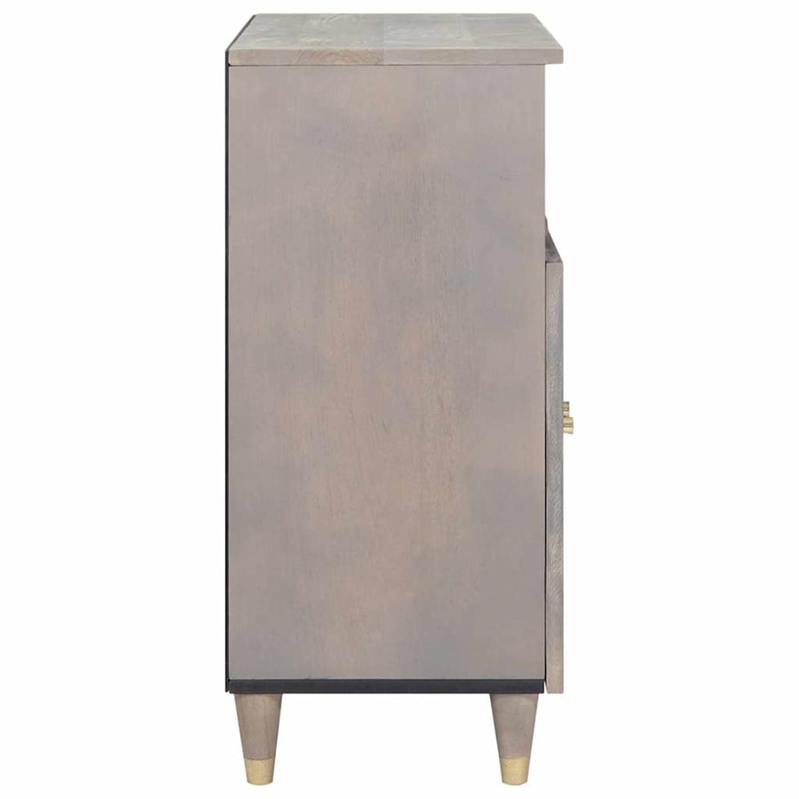 Dressoir Grijs en Goud 60 x 33 x 75 cm Massief Mango Hout