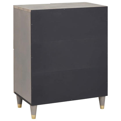 Dressoir Grijs en Goud 60 x 33 x 75 cm Massief mangohout