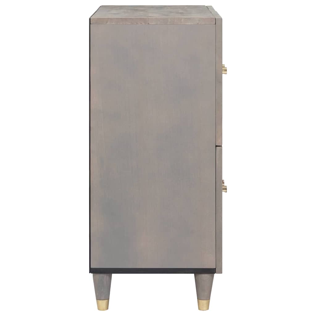 Dressoir Grijs en Goud 60 x 33 x 75 cm Massief mangohout