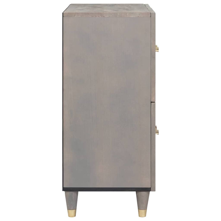 Dressoir Grijs en Goud 60 x 33 x 75 cm Massief mangohout