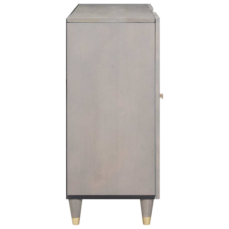 Dressoir Grijs en Goud 90 x 33 x 75 cm Massief Mango Hout