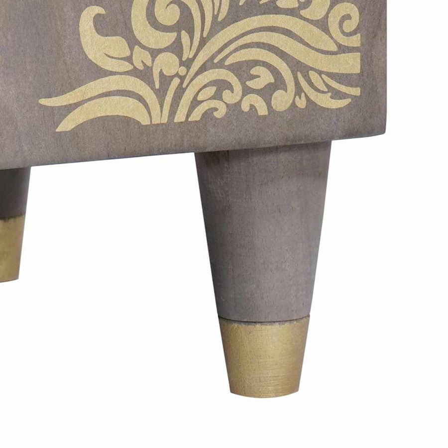 Hoge kast Grijs en Goud 40 x 33 x 110 cm Massief Mango Hout
