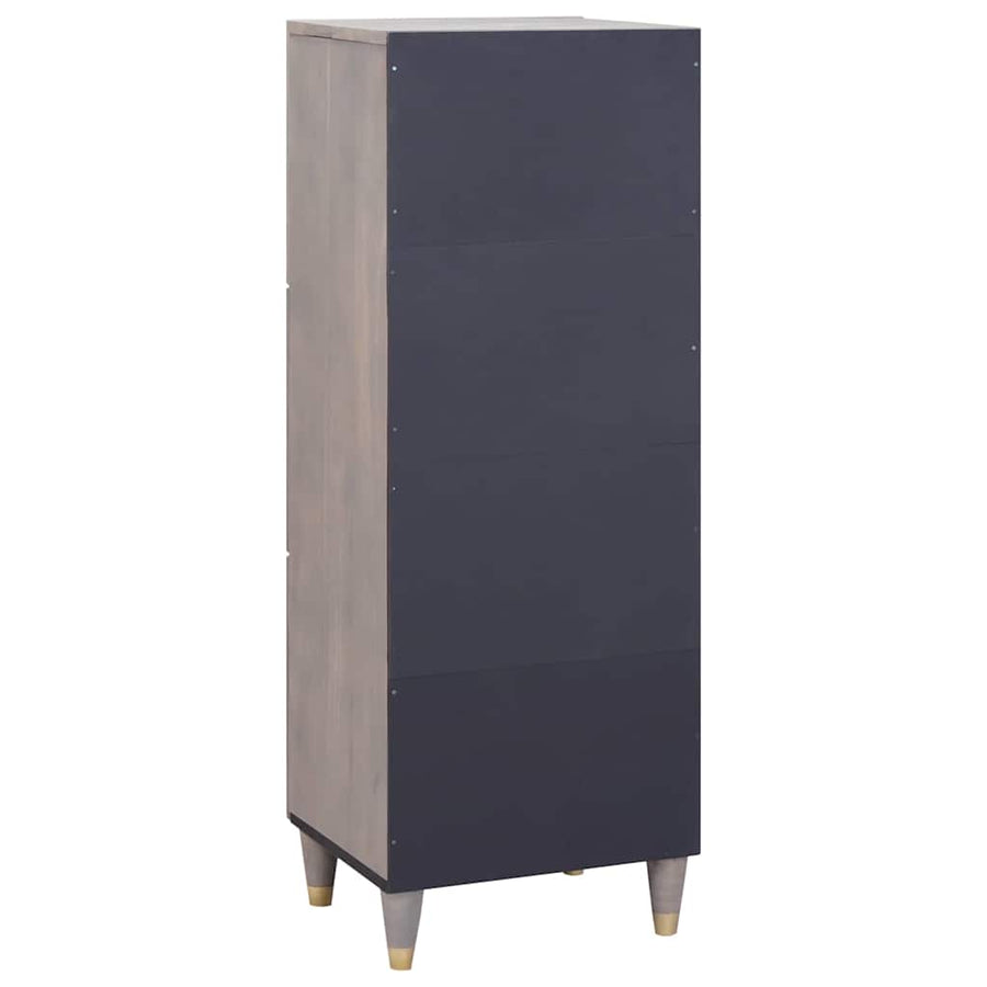 Hoge kast Grijs en Goud 40 x 33 x 110 cm Massief Mango Hout