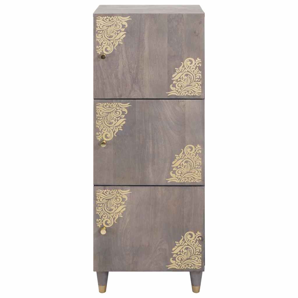 Hoge kast Grijs en Goud 40 x 33 x 110 cm Massief Mango Hout