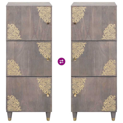 Hoge kast Grijs en Goud 40 x 33 x 110 cm Massief Mango Hout