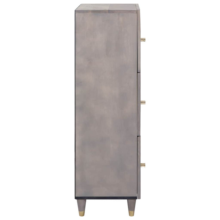 Hoge kast Grijs en Goud 40 x 33 x 110 cm Massief Mango Hout