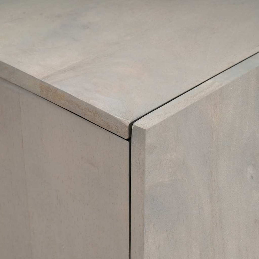 Highboard Grijs en Goud 60 x 33.5 x 100 cm Massief mangohout