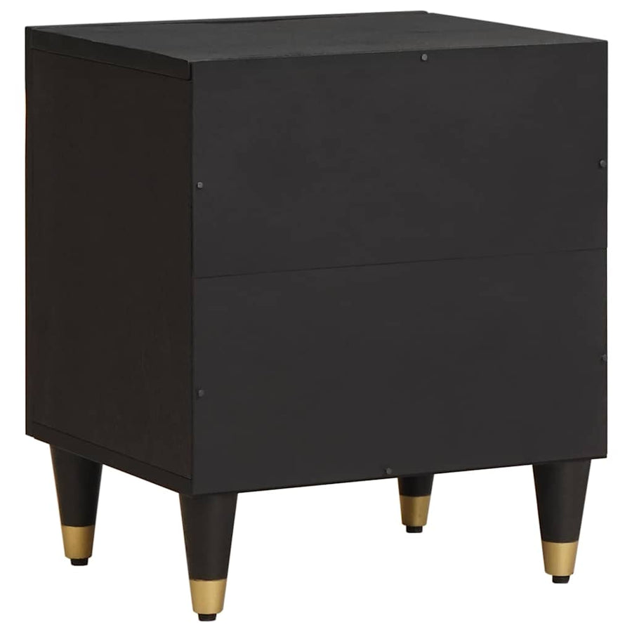 Nachtkastje met Deur Zwart 40 x 33 x 46 cm Massief Mango Hout