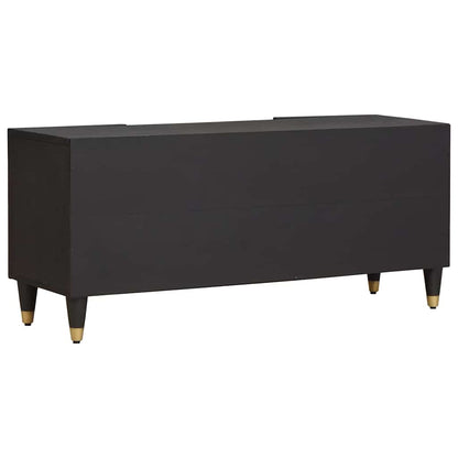 TV-kast met plank Zwart 105 x 33 x 46 cm Massief Mango Hout